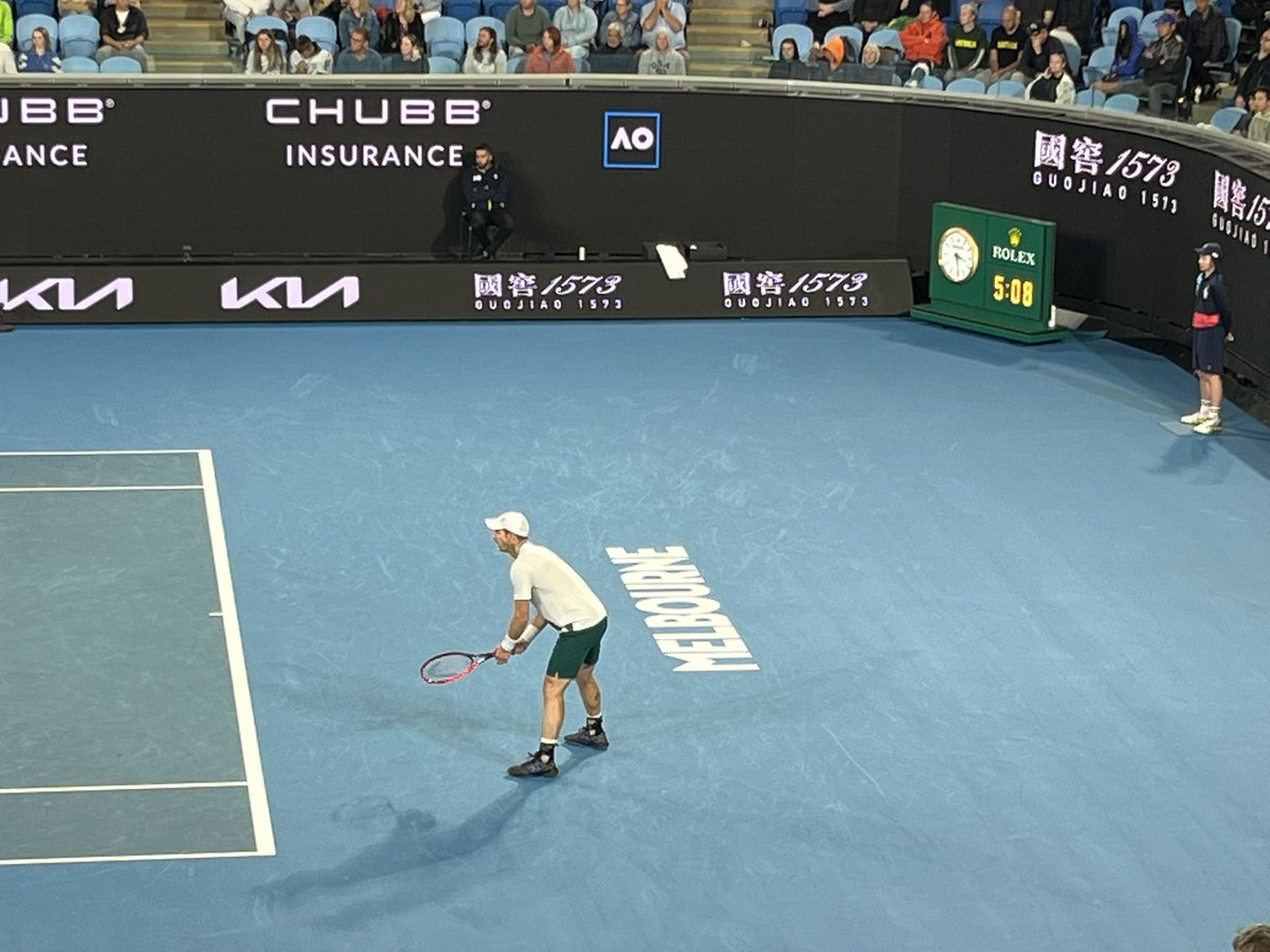 stu_fraser's tweet photo. 3:28am. 3-3 in the fifth set. Five hours and eight minutes. This is now the longest match Andy Murray has EVER played. https://t.co/rhvuiCSX3i