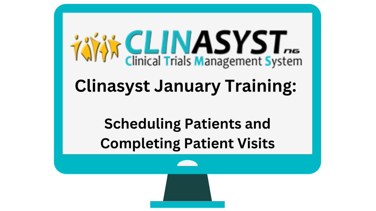 🎯Attention Clinasyst Community🎯
Thursday, 1/19/23 at 1:00 PM is your last chance to join the live January training on Scheduling Patients & Completing Patient Visits followed by Q&A.
Check your email for Zoom meeting details.
#BestCTMS #clinicalresearch #clinicalresearchcareers