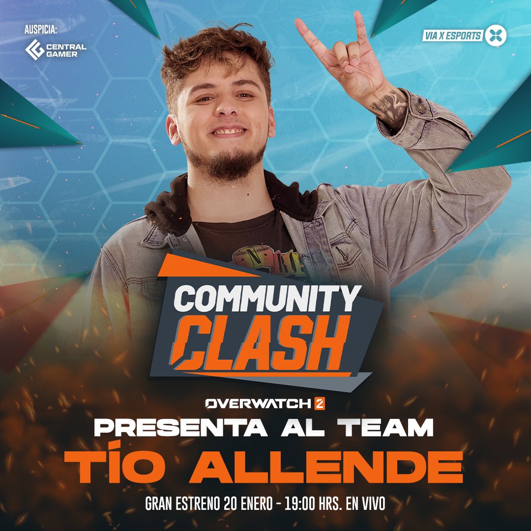 viaxesports's tweet photo. Seguimos conociendo a los capitanes 🫡 que la romperán junto a su team en el Torneo #ClashCommunity de #Overwatch2 💥. Ellos son:👇

✅@Natipls
✅@AbueloKTN
✅@TioAllendenZ 
✅@Sacarban_   

🤩GRAN ESTRENO: 20/01
⏰19:00 HRS
📺850 VTR - 236 WOM https://t.co/AVeeCpsRXr