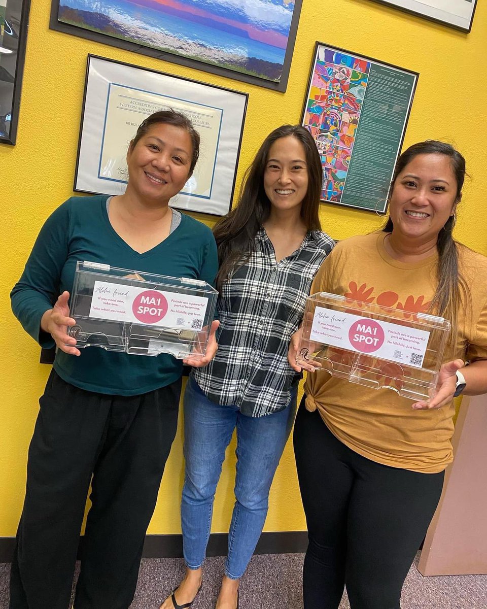 maimovement's tweet photo. Kaua’i County is on its way to being the 1st county &amp; @HIDOE808 complex to make period products widely available in all schools! 

Providing period products to be compliant w/ the law is one thing, but ensuring access is convenient &amp; barrier-free is MAJOR. #EndPeriodPoverty https://t.co/BUdfSQFzJk