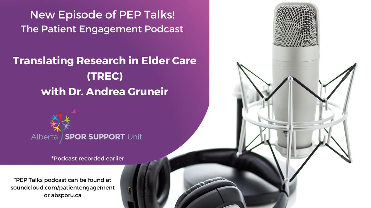 NEW Episode of PEP Talks! Dr. Andrea Gruneir (@AndreaGruneir) talks about how #citizenengagement has shaped research to impact elder care. #livedexperience @TRECResearch on.soundcloud.com/Gkoq4