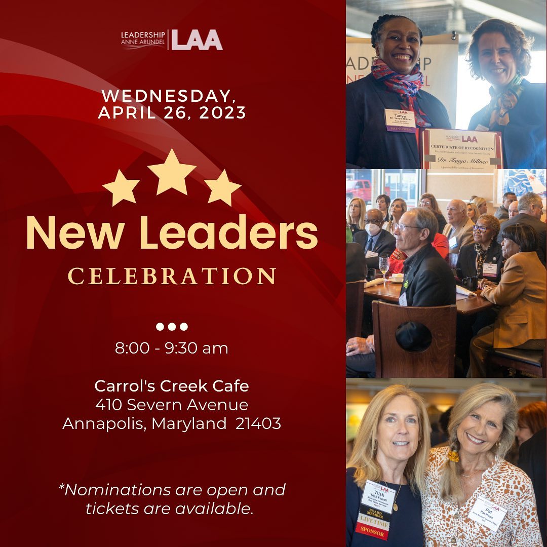LeadershipAACo's tweet photo. Have you or someone you know stepped into a new position in the past year and shown exceptional leadership for the betterment of Anne Arundel County? Register and nominate today!
https://t.co/BkR3OhPSuP https://t.co/XVad6UlHwb