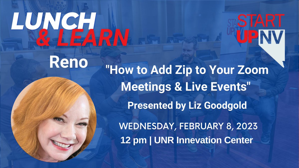 StartUp_Nevada's tweet photo. Join us next month February 8th in Reno for our Lunch & Learn with Liz Goodgold.
Buy tickets here: https://t.co/mqudTE4doP
#StartUpNV #Reno #Investing #Nevada #Entrepreneur #Entrepreneurship https://t.co/ABBzFZlW6W