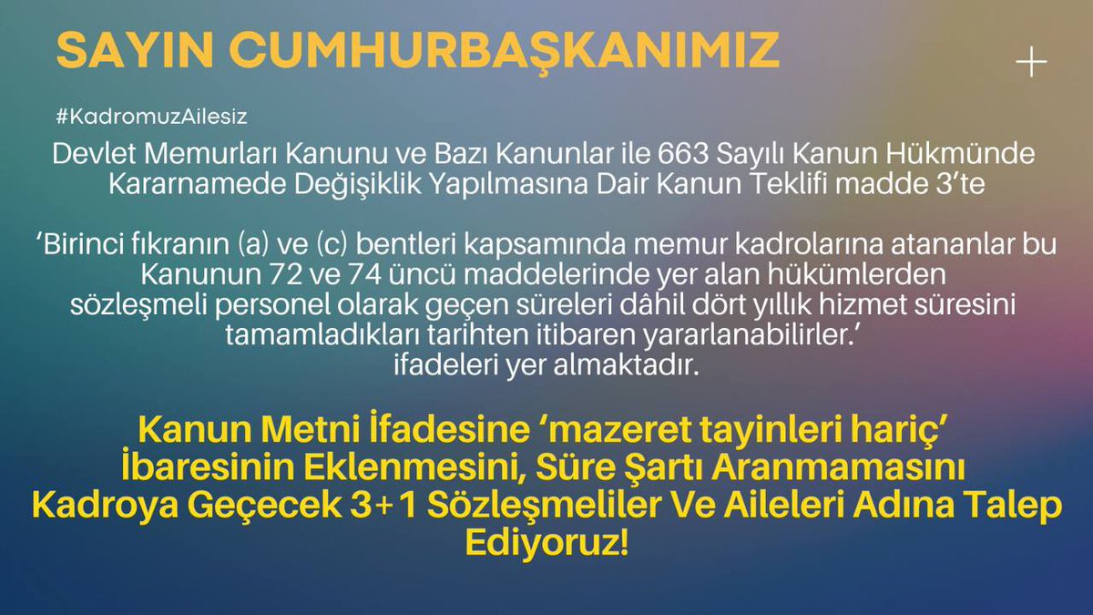 erraynerhan's tweet photo. #KadromuzAilesiz Aile birliğinin süre şartsız gelmesi en büyük ayrımı ortadan kaldıracaktır. "Kadro" ancak ve ancak bu şekilde "Müjde" olur.
@RTErdogan
@mustafaelitas
@haliletyemez
@turanbulent
@yilmaztunc
@mleventbulbul
@akbasogluemin
@ismailgunes64 https://t.co/tHEl1Zla0H