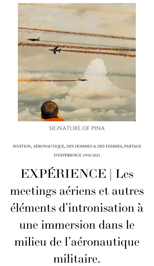 PinaMaverick's tweet photo. ✒️| NEW ON THE BLOG !
✈️| EXPÉRIENCE | Les meetings aériens et autres éléments d’intronisation à une immersion dans le milieu de l’aéronautique militaire.

📎| Lien de l'article : https://t.co/WvgqqmrDNX 

#aero #aeronautique #aviation #art #signatureofpina #pinamaverick https://t.co/O1psNqypDL
