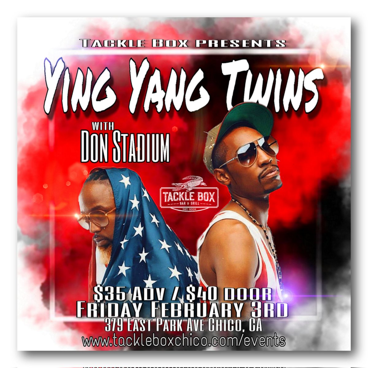 Don_Stadium's tweet photo. Come party with me and the Ying Yang twins February 3rd and Chico DM for tickets https://t.co/Ee8hJOkIL3