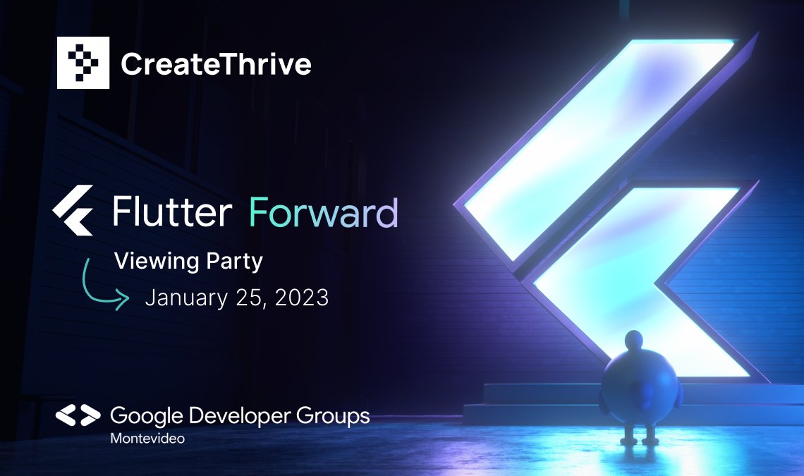 Tomas Piaggio (@tomas_piaggio) on Twitter photo We're thrilled to announce that <a href="/googledevgroups/">Google Developer Groups</a> Montevideo is inviting our Flutter community to a live-watch event!
We will be having a watch party at <a href="/createthrivedev/">CreateThrive</a>'s HQ, with drinks, food, and networking!
RSVP here -> gdg.community.dev/events/detailsβ¦
#FlutterForward We're thrilled to announce that <a href="/googledevgroups/">Google Developer Groups</a> Montevideo is inviting our Flutter community to a live-watch event!
We will be having a watch party at <a href="/createthrivedev/">CreateThrive</a>'s HQ, with drinks, food, and networking!
RSVP here -> gdg.community.dev/events/detailsβ¦
#FlutterForward
