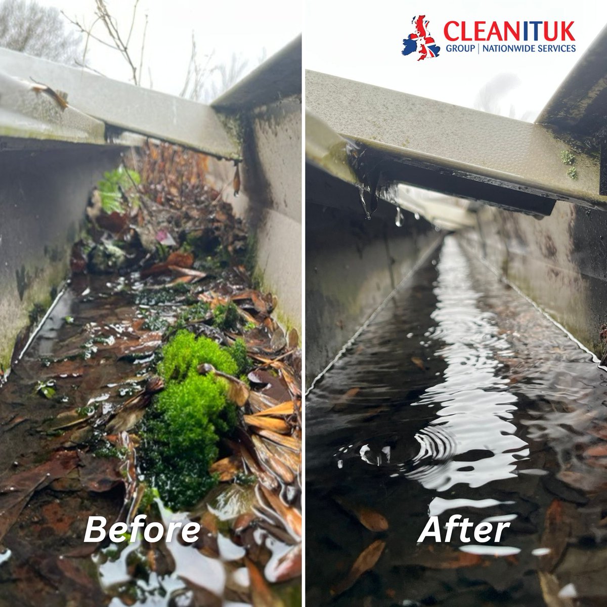 CleanItUK_Group's tweet photo. Removed and disposed of moss, vegetation and leaves from flat roof area and perimeter gutters at Stockton 6th Form Campus. 

Blocked gutters, gullies and downpipes prevent free flowing water which can lead to all types of leaks and water damage in to your property.

(1) https://t.co/aF1g13WpvS