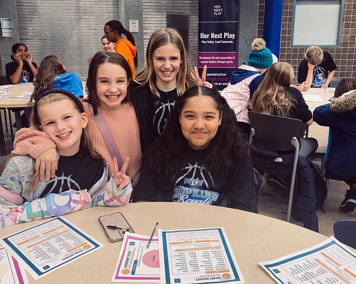 Another great workshop with the Hopkins Girls Basketball Association! At our second workshop, we talked about values and leadership styles.🏀⛹️‍♀️ #PlayBold #womenleaders #girlpower