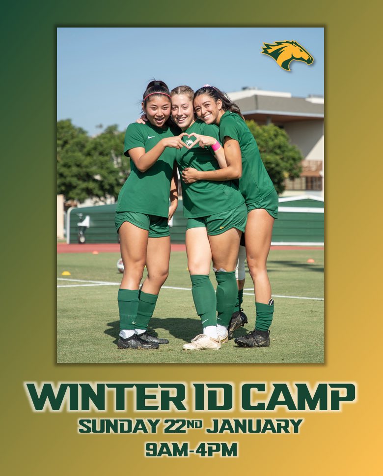 cppwsoccer's tweet photo. Who wouldn’t want to be a Bronco!?!🤷‍♀️

We are only a few days away from our Winter ID Camp. Don’t miss this opportunity to work with the CPP  coaching staff &amp; be evaluated in a college environment.
Register👩‍💻here👇
https://t.co/LACdqb7DoF

⁦@calpolypomona⁩ ⁦@cppbroncos https://t.co/6G4MoHfyts
