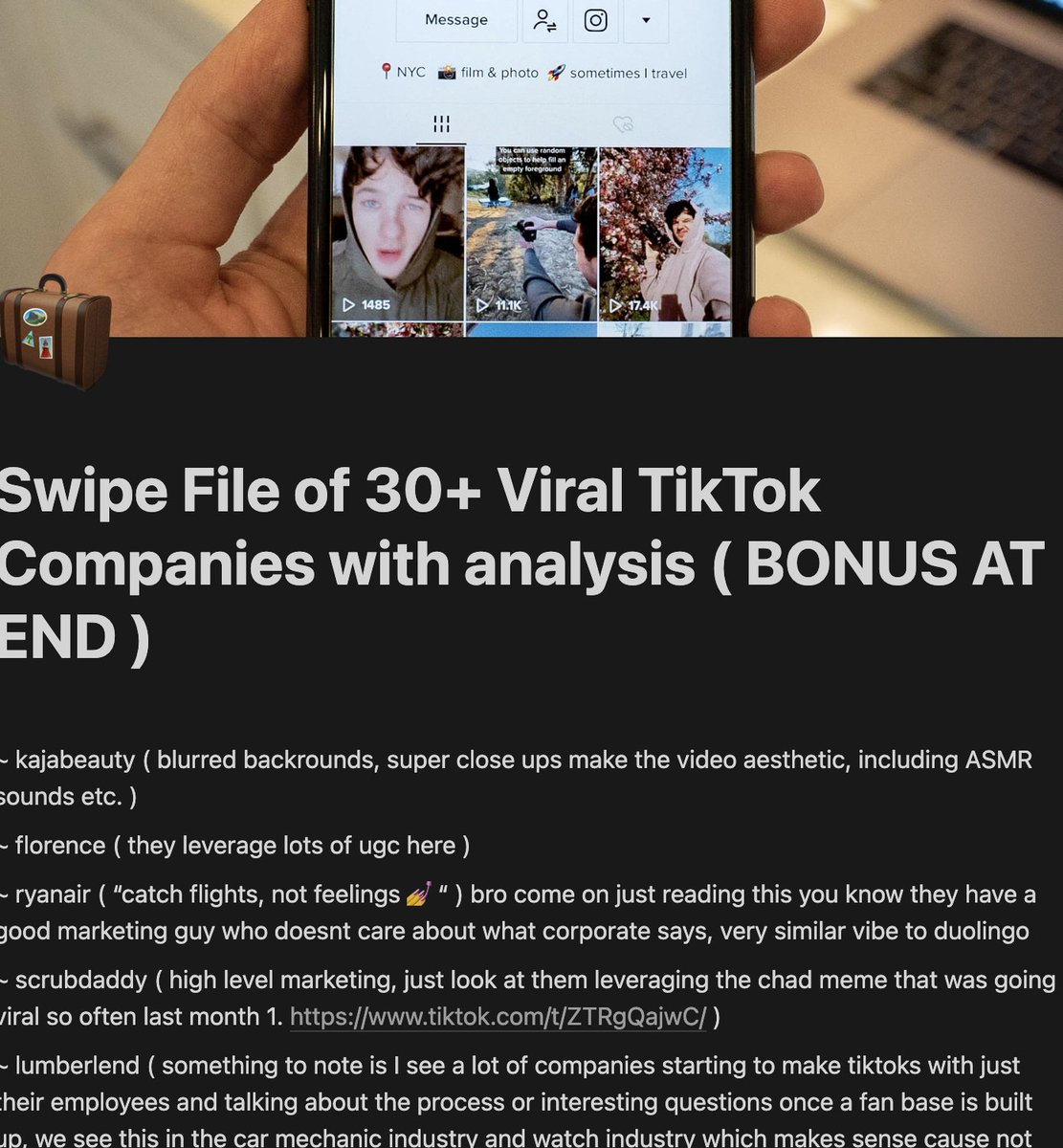 F*ck it..

Here's a list of 30+ Viral TikTok Brands with a short-analysis for each of them

I study these DAILY. ⤵️

RT + Comment "Viral" you'll get a DM
(must be following)