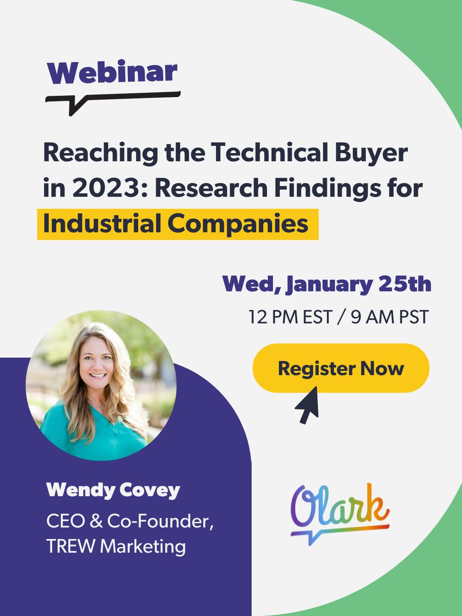 Are you in the #industrial sector and looking for new ways to reach #technicalbuyers in 2023? Want latest strategies for driving conversions? Join us Jan 25th at 12pm EST with @trewmarketing  #webinar #livechat #2023strategies

Join us here -&gt; us02web.zoom.us/webinar/regist…