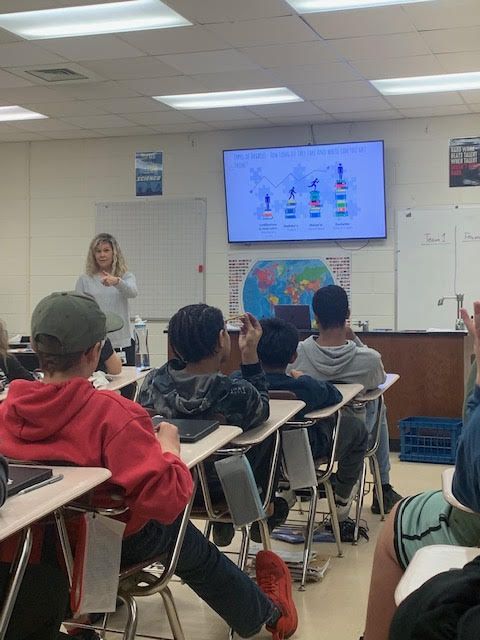 Mrs. Karlyn McCoy helping our 7th grade students work in the Major Clarity program!  Students are learning about career interests, college degrees, and how to prepare for them! <a href="/BurkeCoSchools/">BCPS</a> <a href="/CteBurke/">BurkeCoSchoolsCTE</a> <a href="/RogersSCasey/">Casey Rogers</a> #allinBCPS