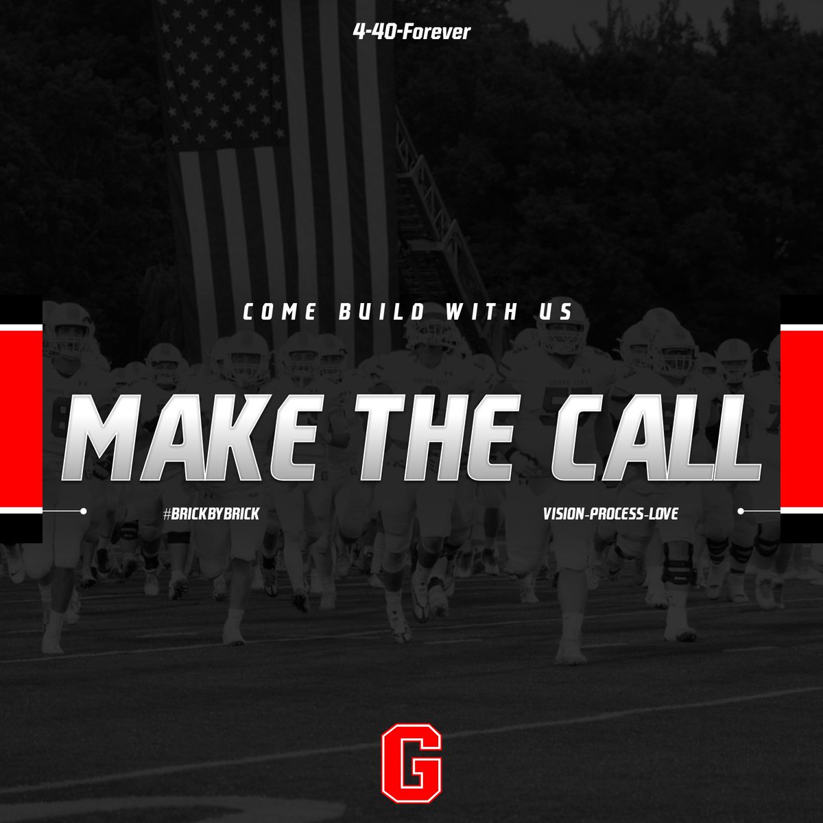 CoachGMatthews's tweet photo. It's that time of the year! Decisions are being made. Can't wait to see who is next to call GCC home.  Make the Call, Build with Us!

#BrickByBrickGCC #VisionProcessLove #440Forever https://t.co/p27u5uUq6w