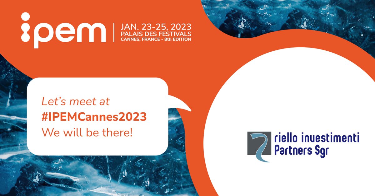 RielloSgr's tweet photo. Saremo ad #IPEMcannes2023 dal 23 a 25 gennaio prossimi a Cannes. Scriveteci per un incontro!

We will be attending #IPEMcannes2023 next week in Cannes. Simply message us for a quick meeting!

@fedeloconsolo 

#privateequity #privatedebt #venturecapital https://t.co/3mYuGOTEg3