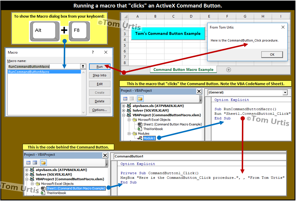 TomUrtis's tweet image. Running a macro that &quot;clicks&quot; an ActiveX Command Button. #TomsTips4Excel