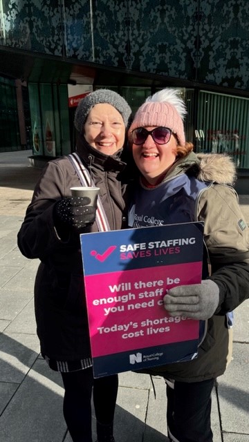 RCNNorthWest's tweet photo. The small but mighty picket line at Liverpool's @NHSBT Donor Centre have been back out making their presence felt today. Staffing shortages have an impact in every corner of our NHS so, no matter how few members are based on any given site, your voice is just as valid. #RCNStrike https://t.co/mD3HsRwnIU