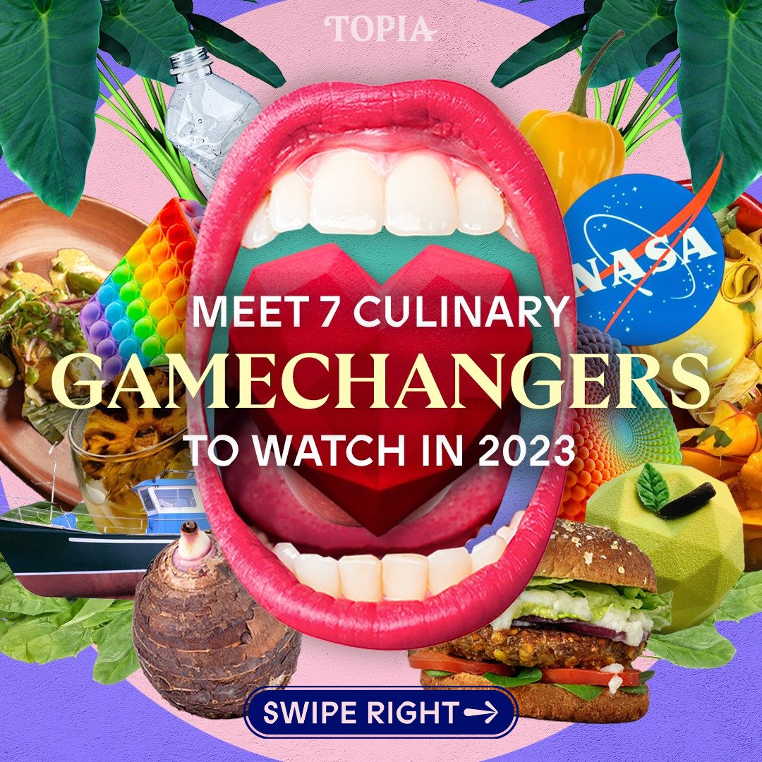worldofTOPIA's tweet photo. Meet Generation Next 💡 

Find out what gastronomic innovation 7 culinary gamechangers predict for 2023 – agri comics, zero food waste, Black rural hydroponics, mycelium space meals, seed preservation and more. @TheWorlds50Best #50Next 

Read ► https://t.co/d0OltJp1y0 https://t.co/PVqLp43lZU
