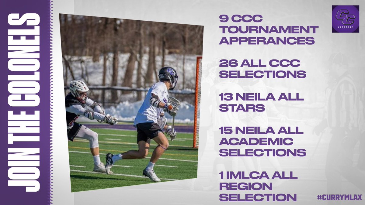 CoachCarroll31's tweet image. We are still actively recruiting 2023 recruits in addition to 2024’s. Contact me today (John.carroll@curry.edu) to learn more about @CurryMLAX and what’s in store for the future! #currymlax #jointhecolonels