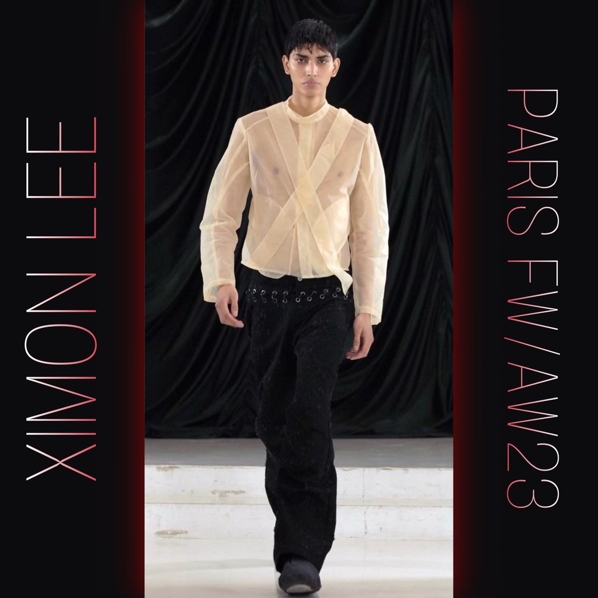AndreCowan's tweet photo. Ridan @Ridan90210 for Ximon Lee Paris Fashion Week AW 23 Show #ridan #model #topmodel #FashionWeek #fashion #FashionWeek2023 #luxury #menswear #mensstyle https://t.co/sPigOFMUfP