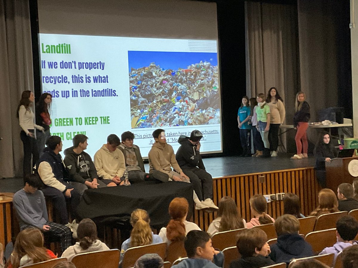comsprincipal's tweet image. CHS and CMS Green Teams presented to our students during utility on critical importance of recycling #proudtobecms #proudtobecps #proudtobegreen #recycling
