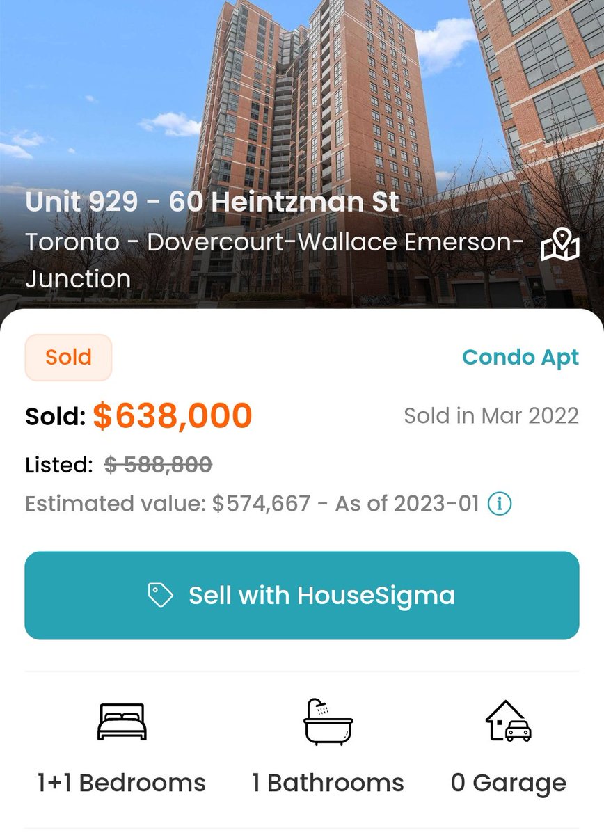 TOHousingSmash's tweet photo. 929-60 Heintzmen, Junction

-Looks like sale fell through in February 2022 for $638,000
-Just Re-Upped for $555,000

Almost $100,000 in like 10 months, OK

#CondosGoByeBye https://t.co/OLh3QemLve