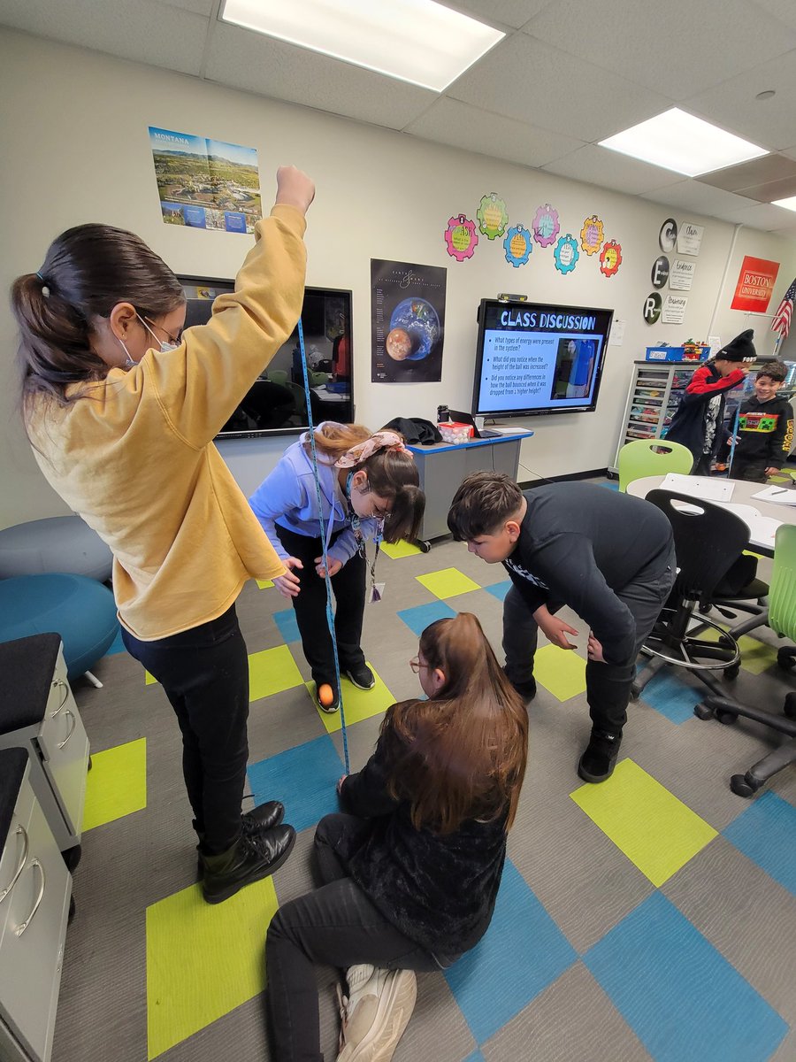 SweetScholars's tweet photo. These #SweetScholars are investigating potential (stored) and kinetic (motion) energy in our STEAM Lab today. #LearnByDoing #WeLikeToMoveItMoveIt @FalconsAvalon https://t.co/udaTP3Wffi