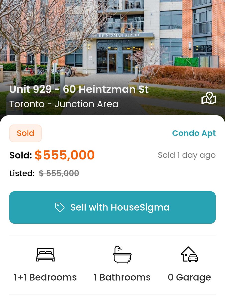 TOHousingSmash's tweet photo. 929-60 Heintzmen, Junction

-Looks like sale fell through in February 2022 for $638,000
-Just Re-Upped for $555,000

Almost $100,000 in like 10 months, OK

#CondosGoByeBye https://t.co/OLh3QemLve