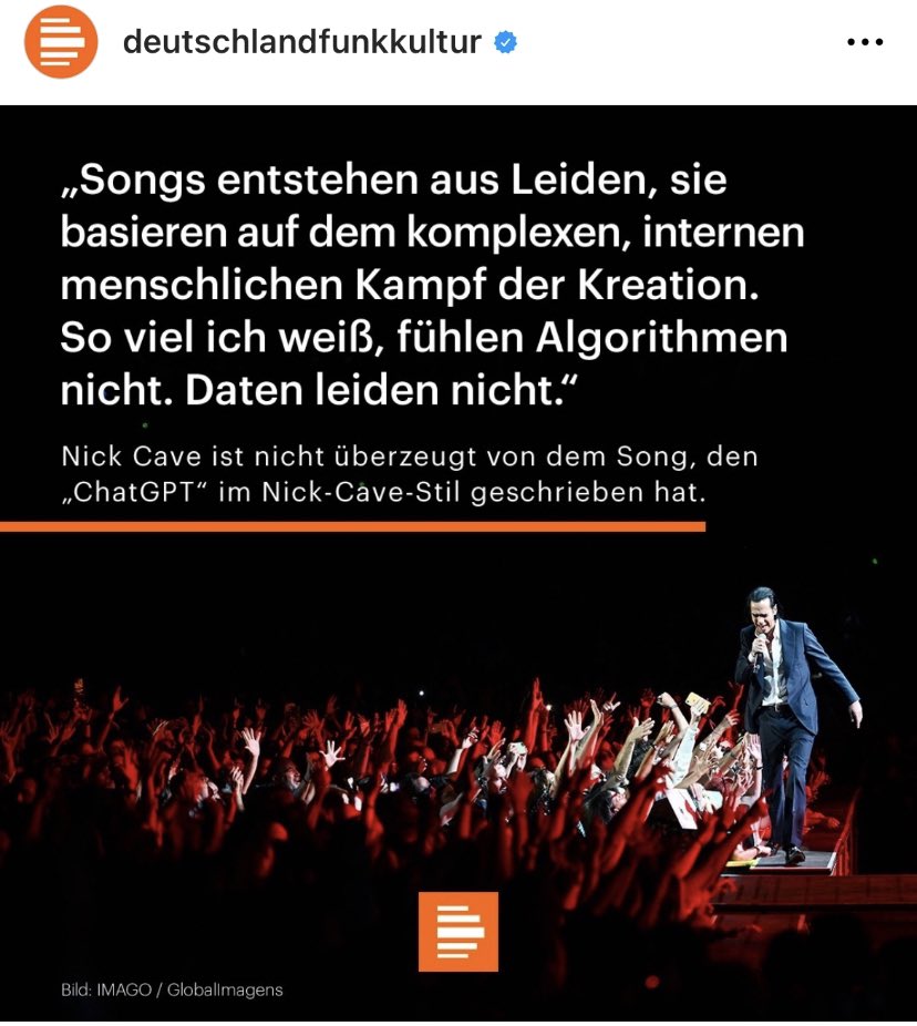 Da stimme ich dem großartigen <a href="/nickcave/">Nick Cave & The Bad Seeds</a> zu #ChatGPT