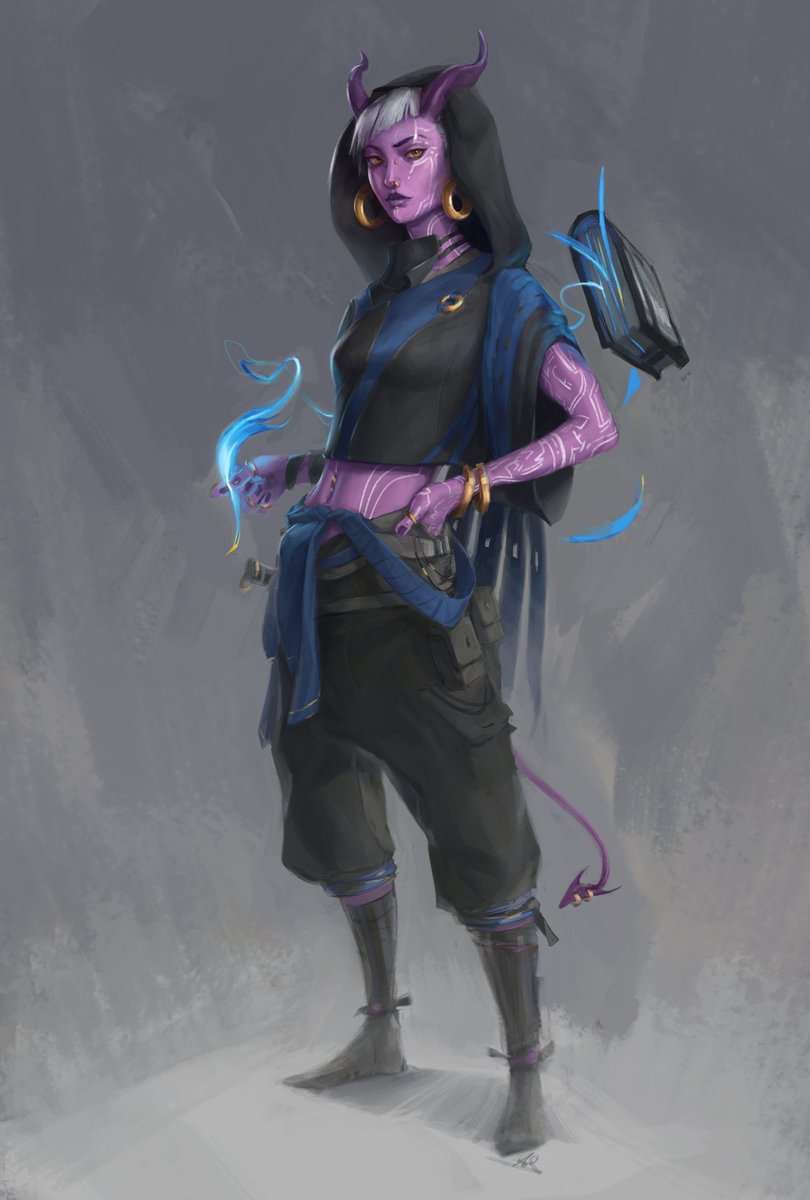 AlexJustart's tweet photo. Painted my favourite D&amp;D Character: Bluu 
https://t.co/7la28ahIUX https://t.co/jTH2mToG7C