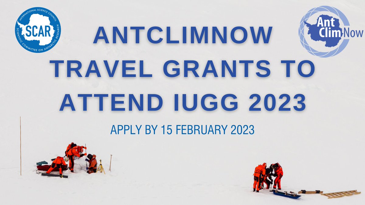 Thinking of attending the IUGG later this year and are an early career researcher? Apply for a travel grant with AntClimNow to attend.

Details on how to apply are on our website: scar.org/scar-news/antc…