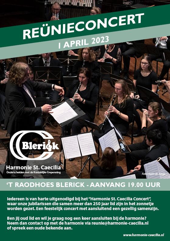 Graag nodigen wij jou, als oud-lid, van harte uit om met ons reünieconcert mee te spelen! Lijkt jou dit ook superleuk, stuur dan vóór 7 februari een mail voor meer info naar reunie@harmonie-caecilia.nl.
De deelname en entree zijn gratis!
DELEN=Lief🤗