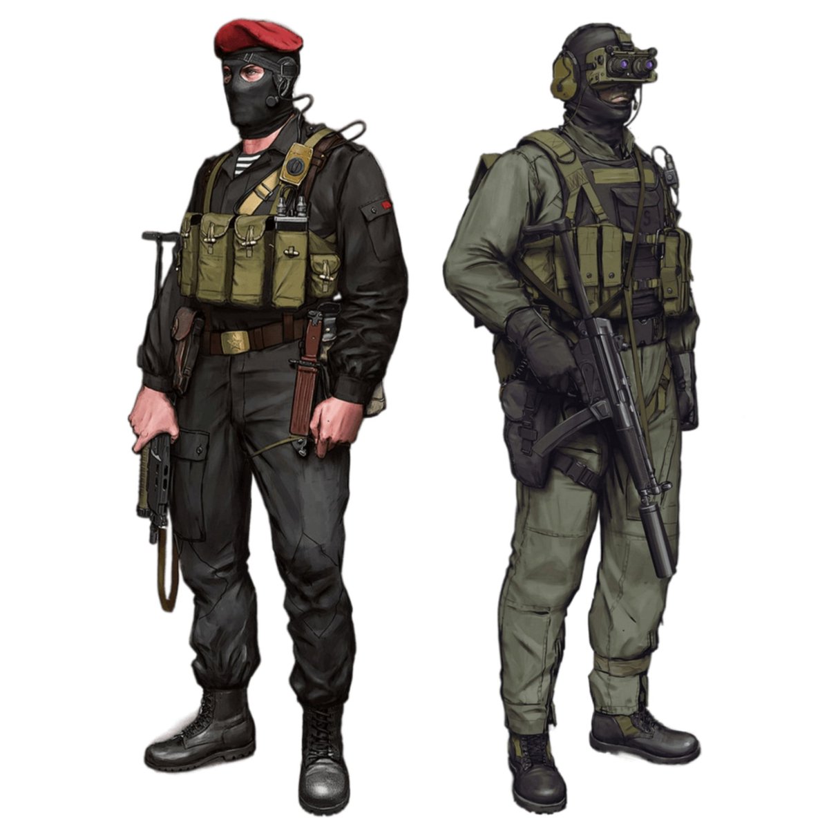 Remnantize's tweet photo. Concept art of Perseus operatives and CIA SAD from Black Ops Cold War (2020) made by Rick Zeng https://t.co/VPa6FPV5Po