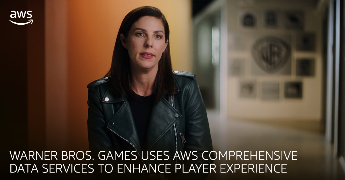 AWSGameTech's tweet photo. With a comprehensive set of tools, Warner Bros. Games can spend less time managing and analyzing its data and more time building better gaming experiences for its players. Watch the video to learn more. #AWS #PoweredbyAWS https://t.co/KwFfB5zFPp https://t.co/hoN3lpCI2c