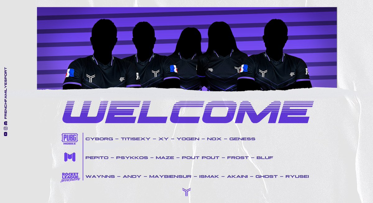 FrenchFamEsport's tweet photo. 💥- BIENVENUE aux 3 nouveaux rosters qui nous rejoignent pour nous représenter sur les compétitions de PUBGM Africa, CODM MP et RLSS.
Toujours 100% mobile et 100%esport
#wearefamily #ffesport #ffevents
Nous rejoindre : https://t.co/ih8nwdL4jq https://t.co/dzwq8iOEzG
