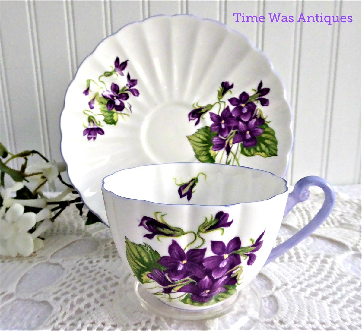 timewasantiques's tweet photo. Shelley Violets Ludlow Cup And Saucer English Bone China Lavender Trim 1950s https://t.co/zm5xkx9tmc https://t.co/xmroN0D9mQ