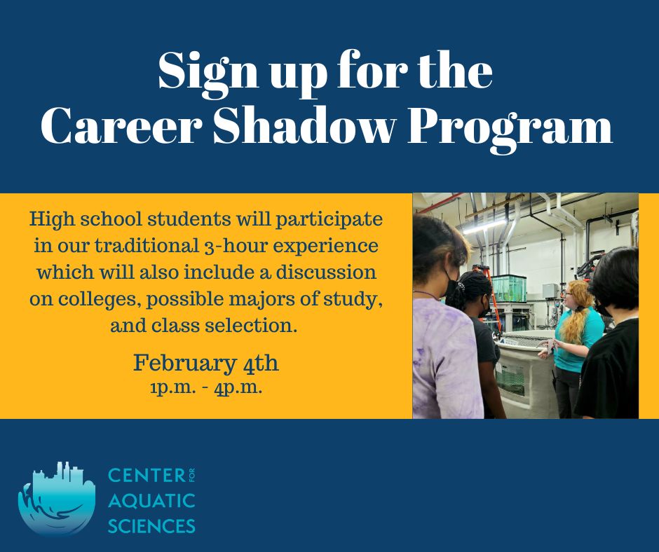Center4AqSci's tweet photo. Sign up now for the High school Career Shadow Program! If you or your teen has in interest in marine biology this program is perfect for them to experience a day in the life of a marine biologist! Sign up here: https://t.co/s95Ixxadaa https://t.co/zlxwRSuhPt