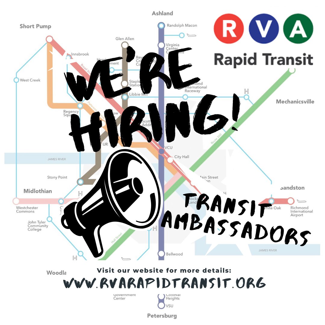 We're Hiring! We are looking for dedicated transit ambassadors to conduct community outreach, amplify rider voices, and help build our coalition of transit advocates.

10-20 (or more) hours a week, 3 month duration

Read here &amp; Apply: buff.ly/3wdoxqL