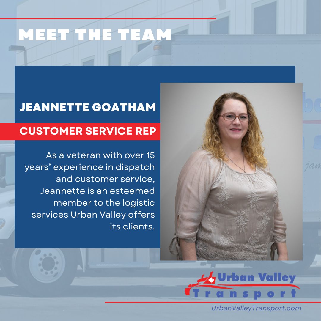 UrbanValleyTran's tweet photo. ᴍᴇᴇᴛ ᴛʜᴇ ᴛᴇᴀᴍ ⭐ Jeannette Goatham
Jeannette is @UrbanValleyTran #CustomerService Representative. As a veteran with over 15 years of experience in dispatch and customer service, Jeannette is an esteemed member to the logistic services Urban Valley offers its clients. https://t.co/DHbUUGKxQu