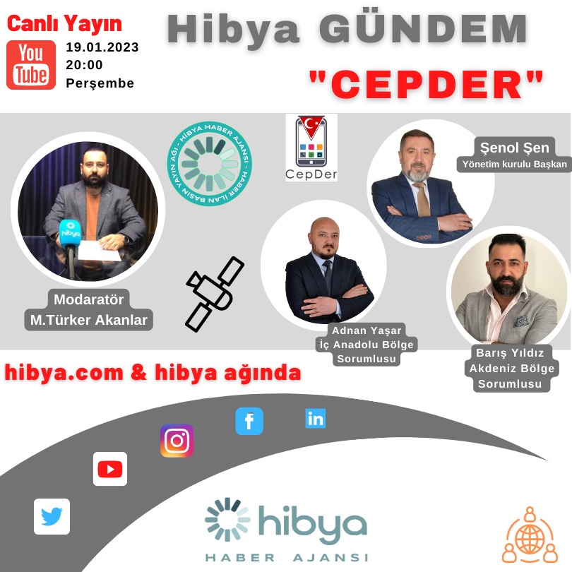 hibyanewsagency's tweet photo. 🟢 Şimdi Canlı Yayın
Hibya Gündem'de bu hafta CEPDER
Türker Akanlar Moderatörlüğün de Gündemi konuşuyoruz
#cepder #ceptelefonu #ekonomi #teknolji
https://t.co/bePfBco1St https://t.co/Ddk89CXbpc