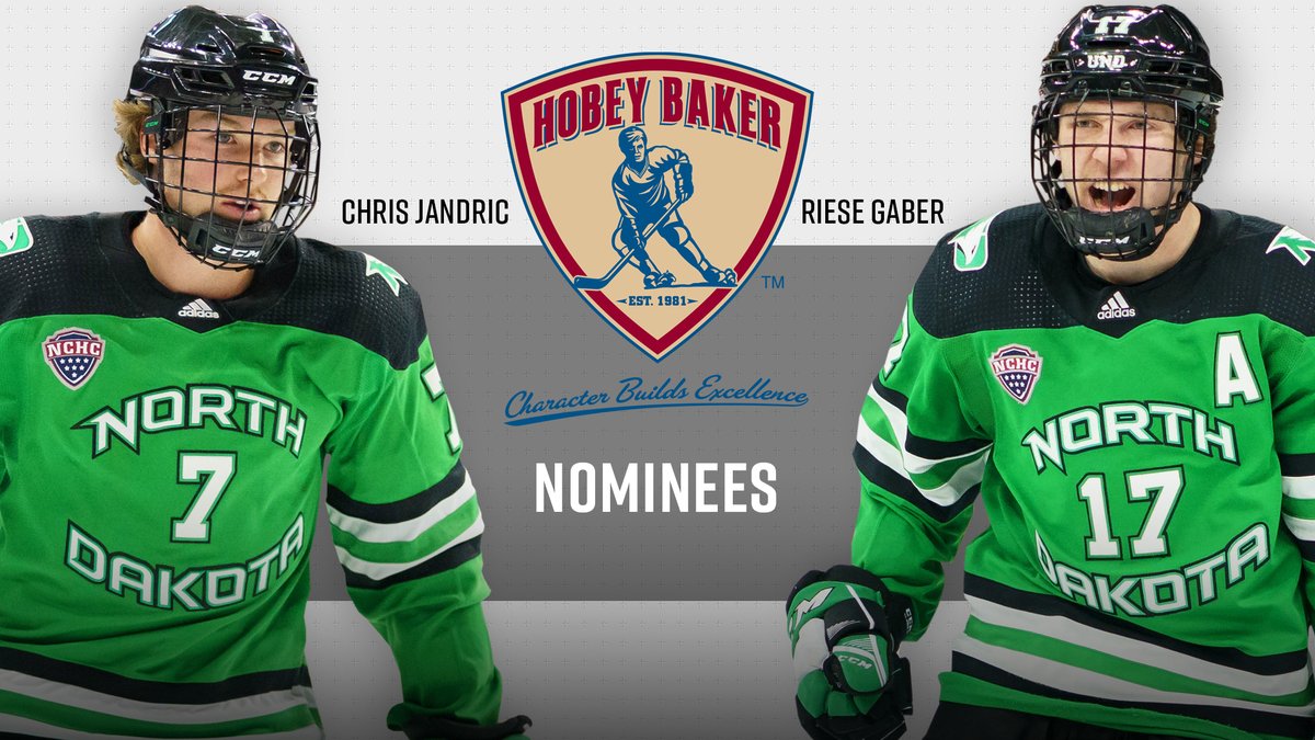 Congrats to our guys Chris Jandric and Riese Gaber on being named as Hobey Baker Award nominees! 

VOTE: hobeybaker.com/2023-nominees/

#UNDproud | #LGH
