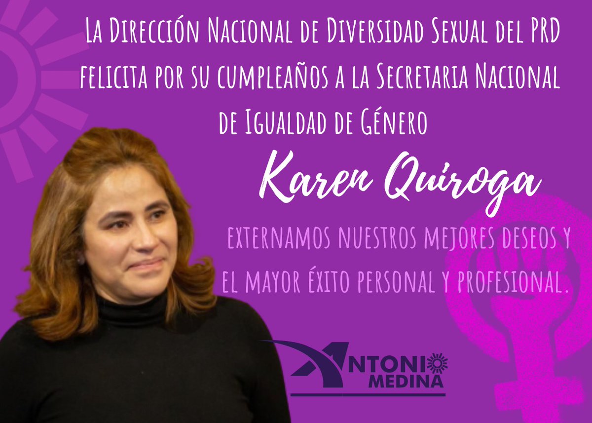 🙋‍♀️🎂🥳 #Felicidades | Comprometida con las causas de las mujeres y con una ardua labor en la defensa de los derechos de todas las personas, este jueves deseamos un #cumpleañosfeliz a <a href="/KarenQuirogaAn/">KarenQuiroga</a>, secretaria nacional de #IgualdadDeGéneros del <a href="/PRDMexico/">PRD</a>.