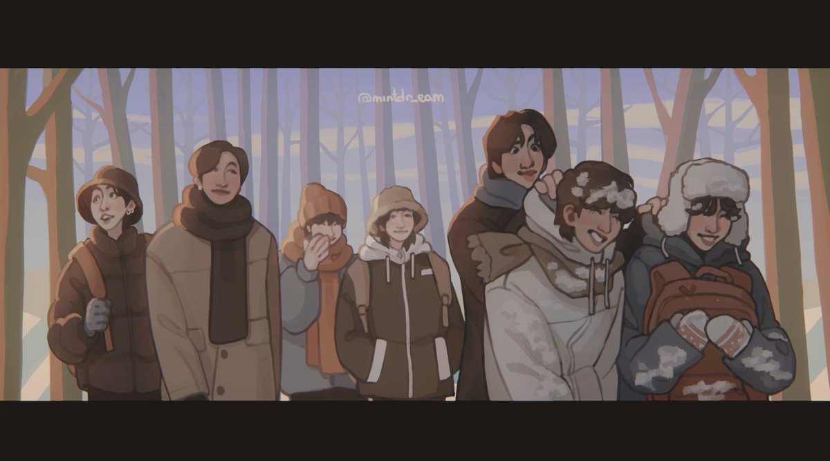 hiking in the snow #btsfanart