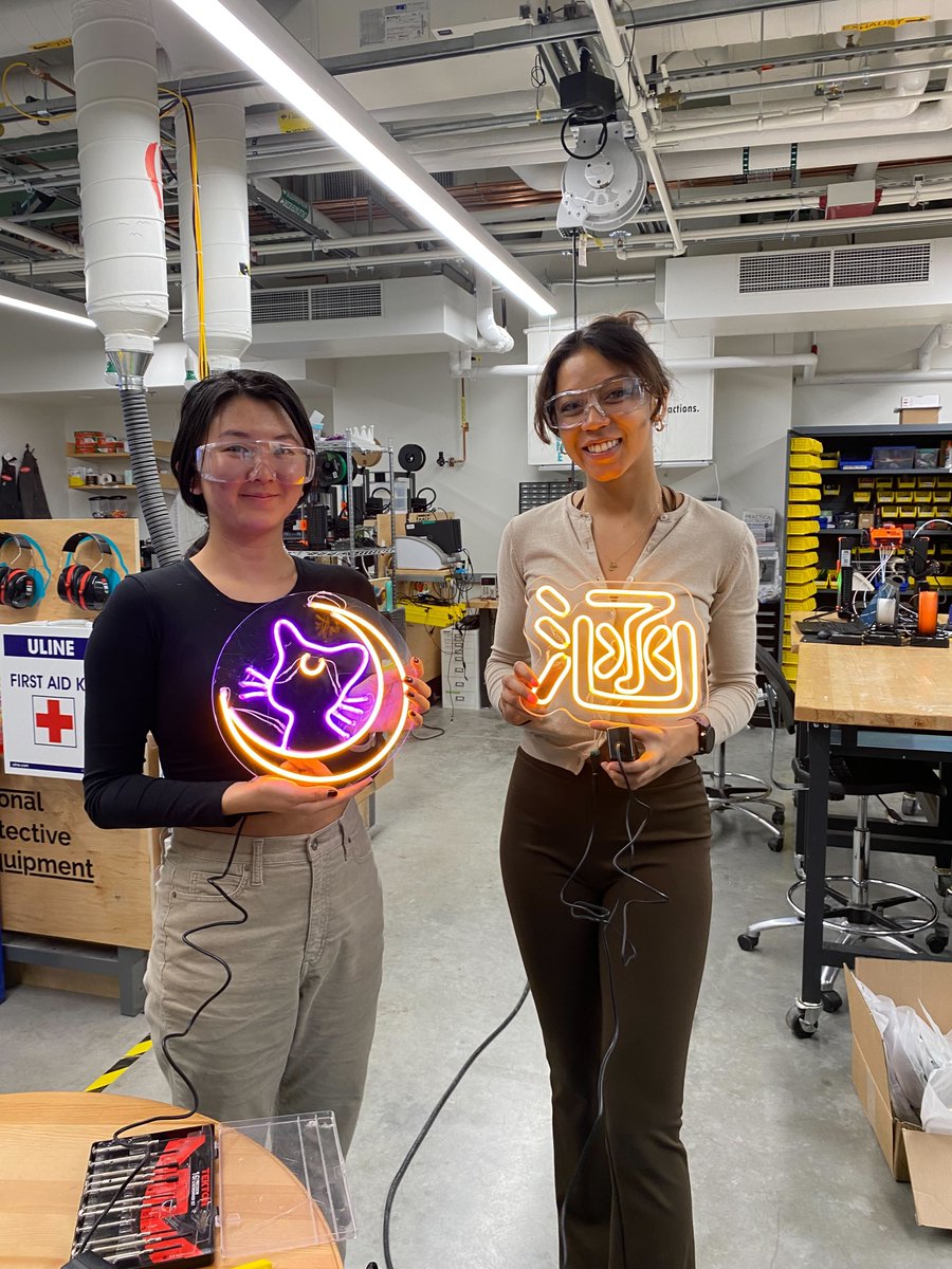 projectmanus's tweet photo. More #mitiap action from Metropolis Makerspace (6C-006b) and Project Manus student instructor Cat Arase's 12"x12" LED Light Sign course. This project introduced students to multiple tools, such as Adobe Illustrator, CAM, the CNC router, and basic soldering. #MITMaking #aroundmit https://t.co/tBiDdHE69h