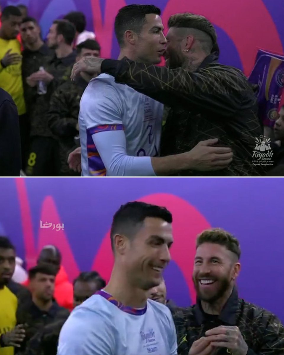 ESPNFC's tweet photo. Sergio Ramos and Cristiano Ronaldo meet again ❤️ https://t.co/fFNhmKckVC
