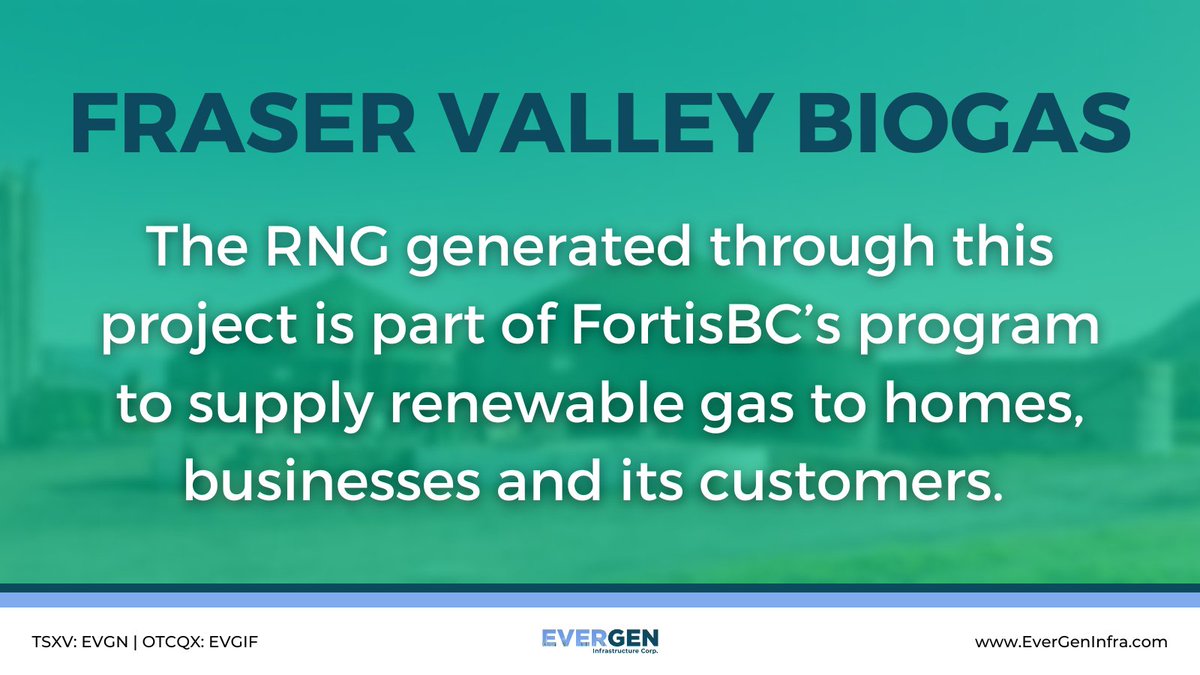 EverGenInfra's tweet photo. #DYK Fraser Valley Biogas has been digesting manure and off-farm organics since 2011?
It was also the FIRST agricultural digester to produce renewable natural gas in Canada. We acquired the project in early 2021 and are currently enhancing & expanding the facility.
$EVGN #EVGIF https://t.co/jtpCUgZga5