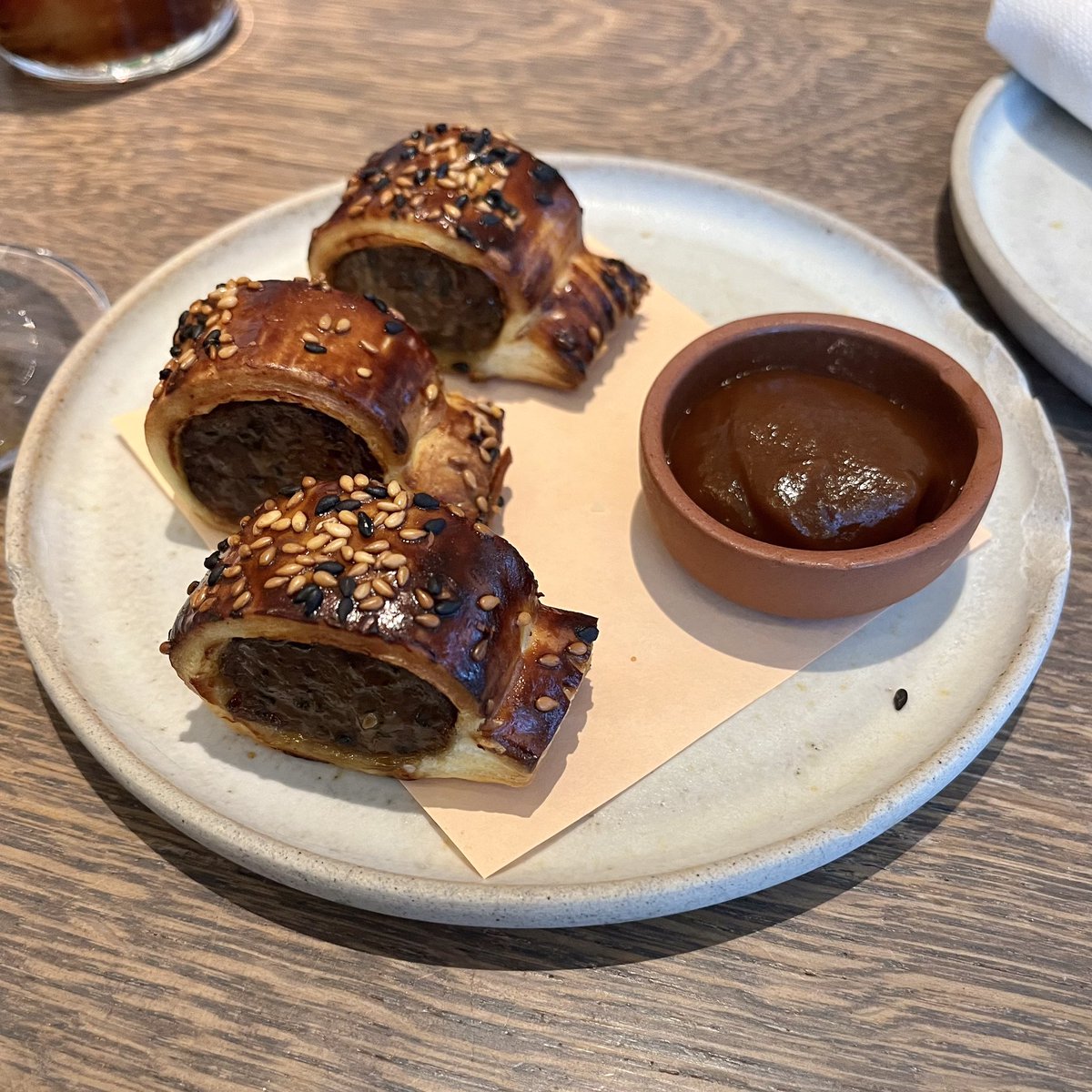 Mister_Lloyd_29's tweet photo. Venison Sausage Rolls with smoked ketchup @allegrarestaurant @ppowellchef #foodie #snacks #food #foodphotography #foodporn #foodpic #foodlove #lovefood #eatsnacks #thestratford #eastlondon #allegrarestaurant #foodlover #hospitality #supporthospitality #londoneatsout #toplondoneat https://t.co/HQjmR78nYt