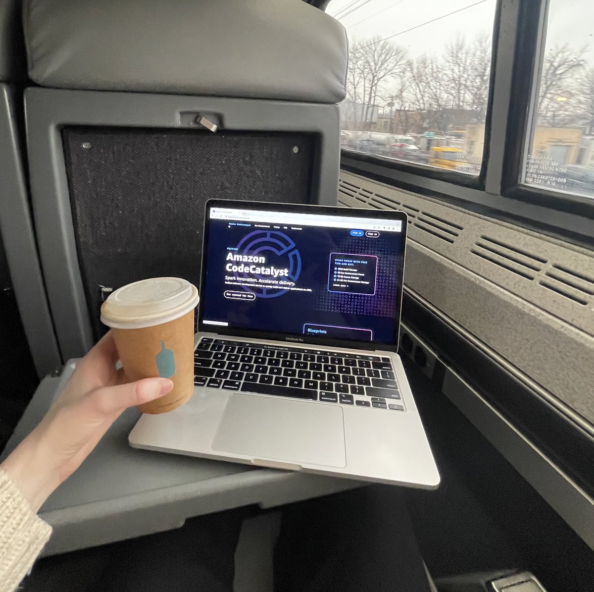 brooke_jamieson's tweet image. Content brainstorming for CodeCatalyst on the train 👩🏻💻☕️🚂
Have you had a chance to play around with this new service or any of its blueprints yet? #codecatalyst #amazoncodecatalyst #developertools
