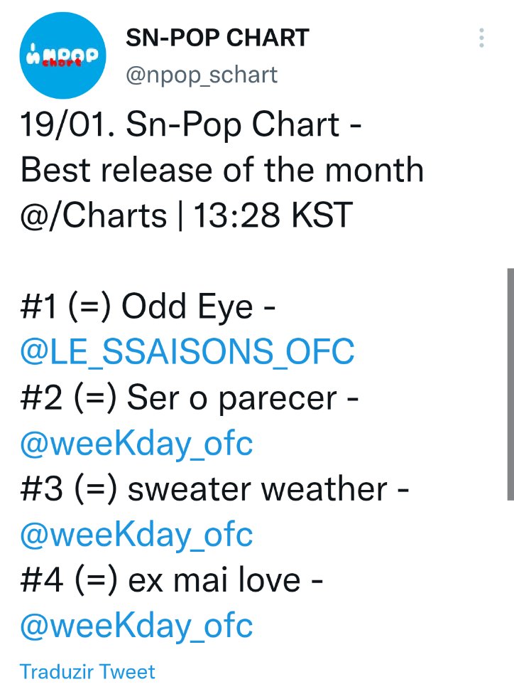 NBS_NPOP's tweet photo. [#NEWS] - LE SSAISONS (@LE_SSAISONS_OFC) conquistou hoje o primeiro lugar nos Charts do @npop_schart com o BROTM! ("Best Release Of The Month") Parabéns ao grupo e pelo seu esforço impecável❤️

#NPOP https://t.co/6CmUgoz1ju
