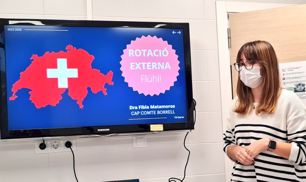 nsanchezruano's tweet photo. Avui sessió sobre la seva rotació externa a Flühli @annafiblam a #capborrell @UDMAFICclinic @CAPSBEsq Una experiència molt interessant. Felicitats Anna!! https://t.co/lSoQQOIg3A
